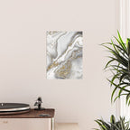 Grey liquid marble - pearl and gold Poster Gallery Image 2