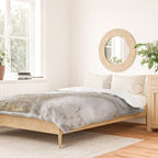 Grey liquid marble - pearl and gold Duvet Cover Gallery Image 2