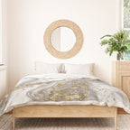 Grey liquid marble - pearl and gold Duvet Cover Gallery Image 3