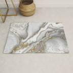 Grey liquid marble - pearl and gold Rug Gallery Image 1