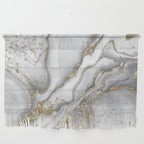 Grey liquid marble - pearl and gold Wall Hanging Gallery Image 1