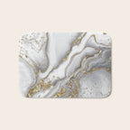 Grey liquid marble - pearl and gold Bath Mat Gallery Image 1