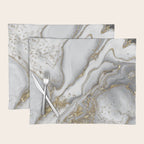 Grey liquid marble - pearl and gold Placemat Gallery Image 1