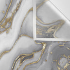 Grey liquid marble - pearl and gold Wall Tapestry Gallery Image 3