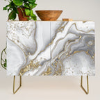 Grey liquid marble - pearl and gold Credenza Gallery Image 1