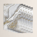 Grey liquid marble - pearl and gold Wrapping Paper Gallery Image 3
