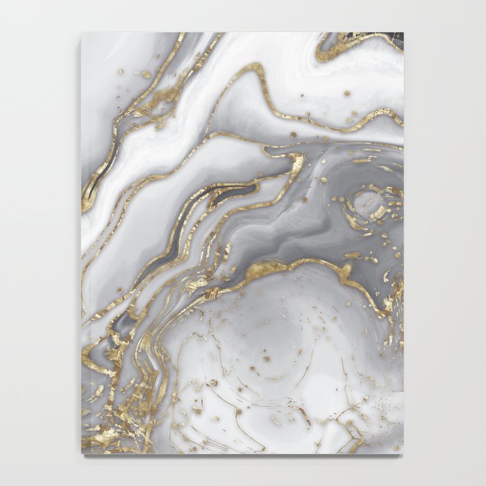 Grey liquid marble - pearl and gold Notebook Gallery Image 4