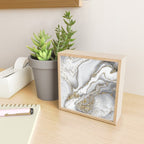 Grey liquid marble - pearl and gold Mini Art Print Gallery Image 2
