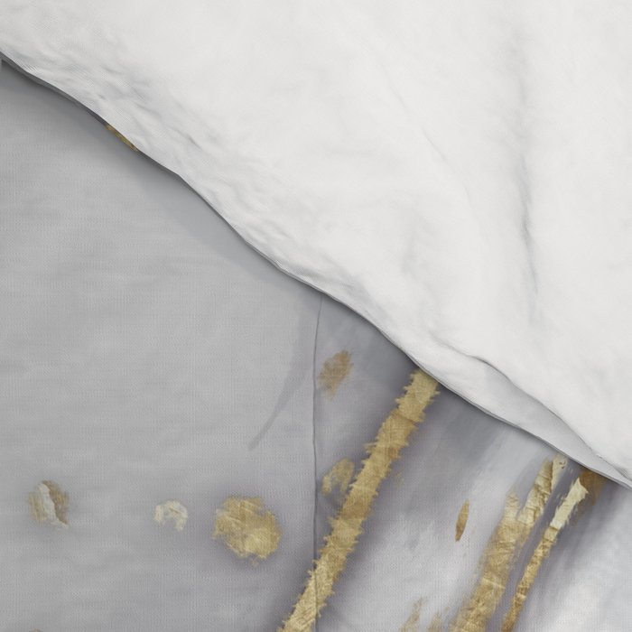 Grey liquid marble - pearl and gold Comforter Gallery Image 4