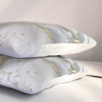 Grey liquid marble - pearl and gold Pillow Sham Gallery Image 3