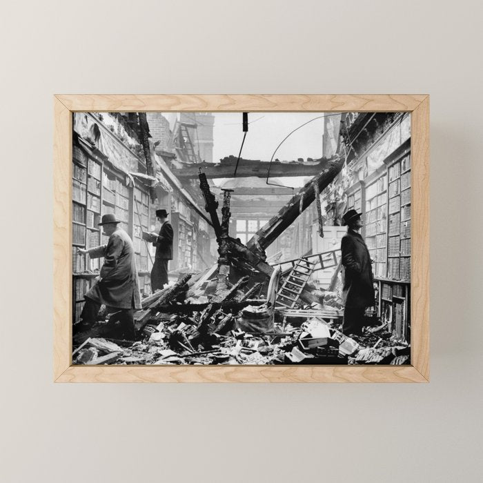 Holland House library after the blitz (London, 1940) Mini Art Print Gallery Image 1