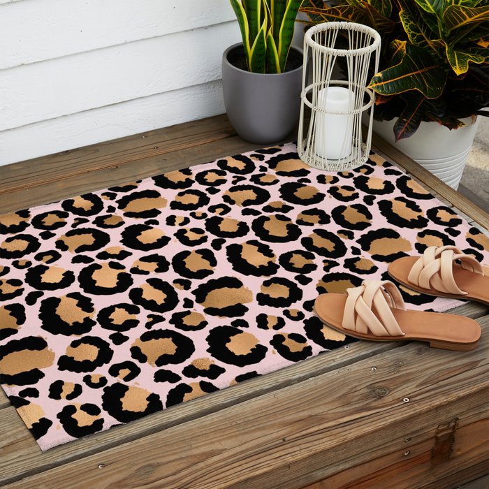 Animal print - pink copper Outdoor Rug Gallery Image 2