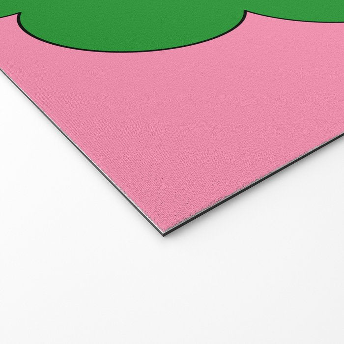 Cute Retro Flower Pink and Green Welcome Mat Gallery Image 2