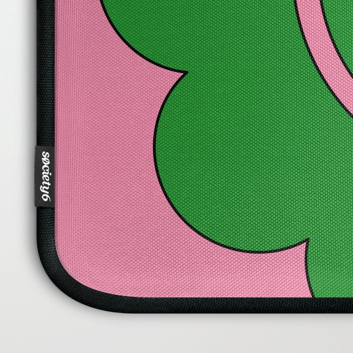 Cute Retro Flower Pink and Green Laptop Sleeve Gallery Image 3