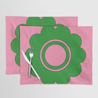 Cute Retro Flower Pink and Green Placemat Gallery Image 1