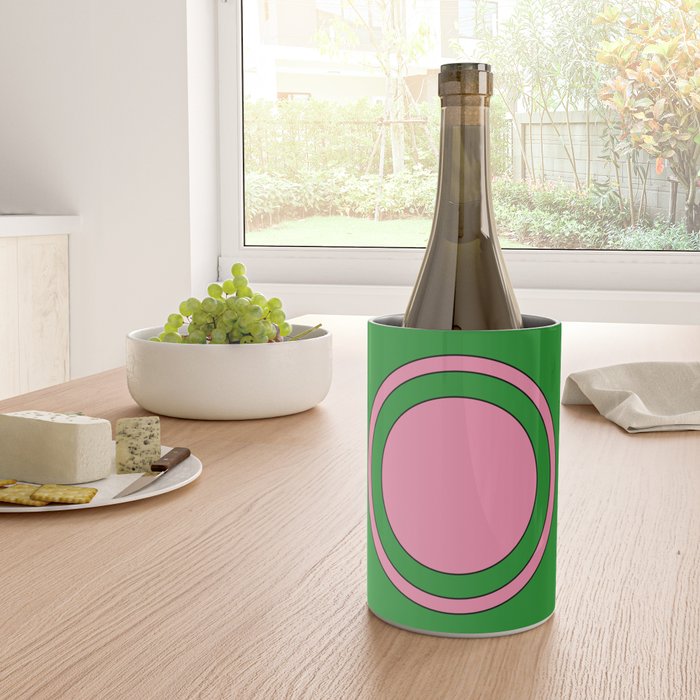 Cute Retro Flower Pink and Green Wine Chiller Gallery Image 4