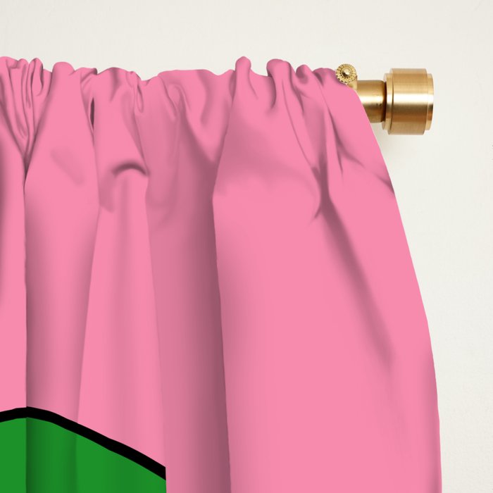 Cute Retro Flower Pink and Green Window Curtain Gallery Image 2