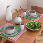Cute Retro Flower Pink and Green Placemat Gallery Image 2