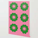 Cute Retro Flower Pink and Green Wallpaper Gallery Image 2