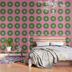 Cute Retro Flower Pink and Green Wallpaper Gallery Image 3