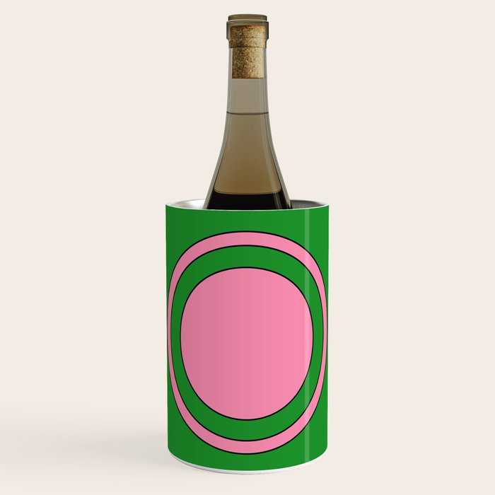 Cute Retro Flower Pink and Green Wine Chiller Gallery Image 1