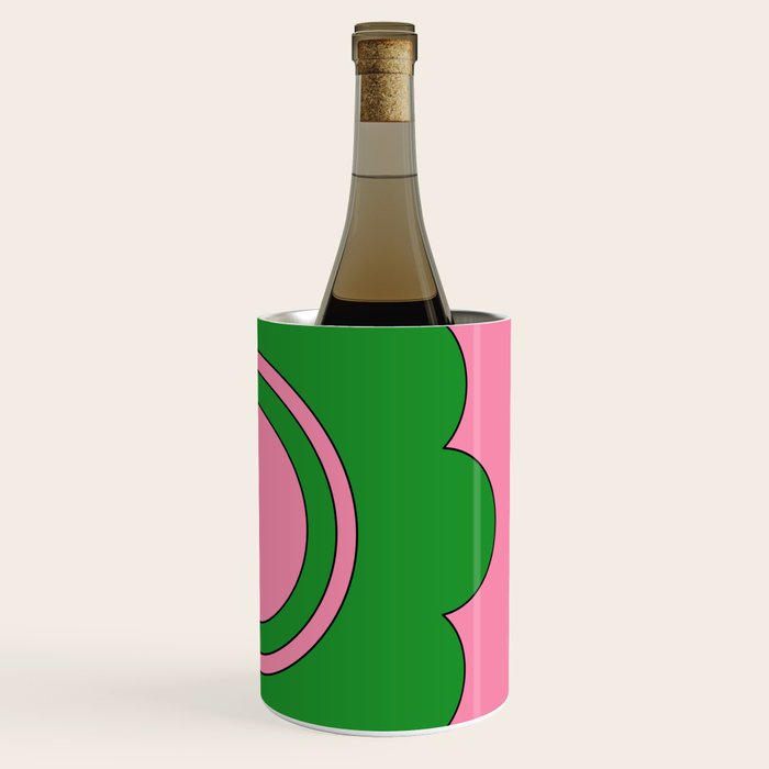 Cute Retro Flower Pink and Green Wine Chiller Gallery Image 3