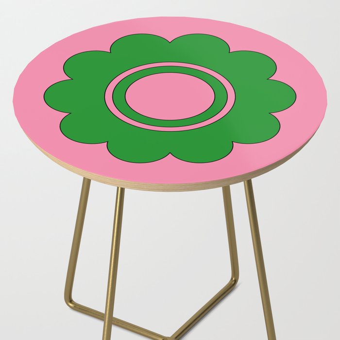 Cute Retro Flower Pink and Green Side Table Gallery Image 2