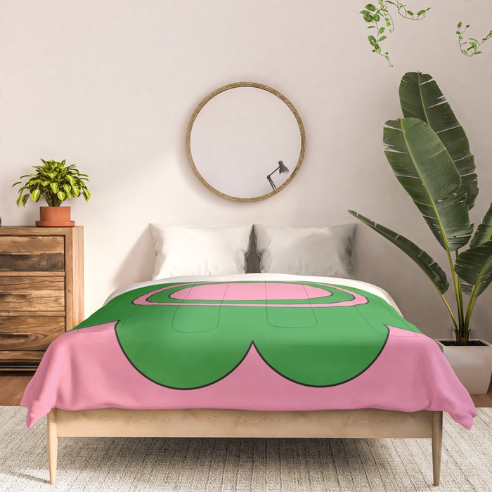 Cute Retro Flower Pink and Green Comforter Gallery Image 3