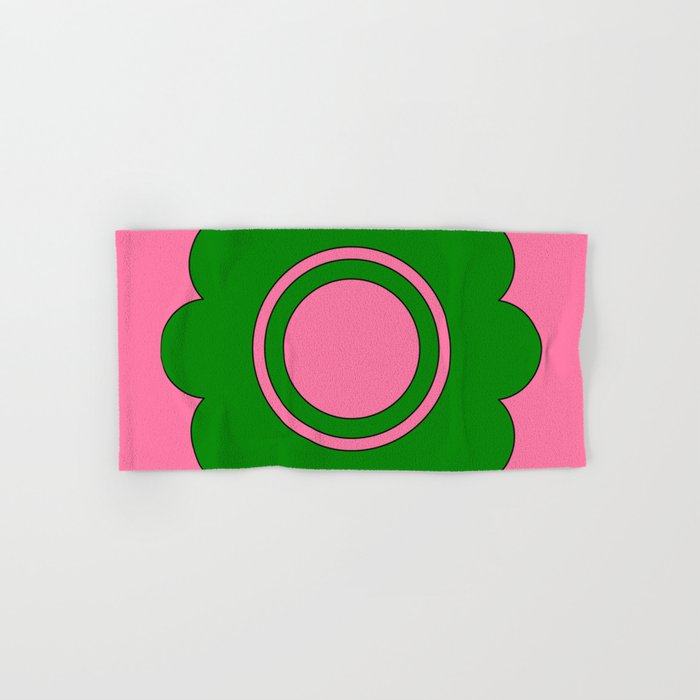 Cute Retro Flower Pink and Green Bath Towel Gallery Image 1