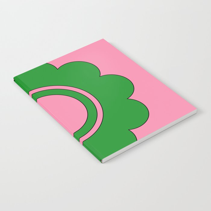 Cute Retro Flower Pink and Green Notebook Gallery Image 2