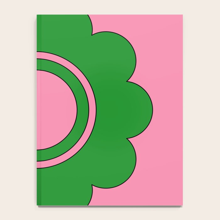 Cute Retro Flower Pink and Green Notebook Gallery Image 4