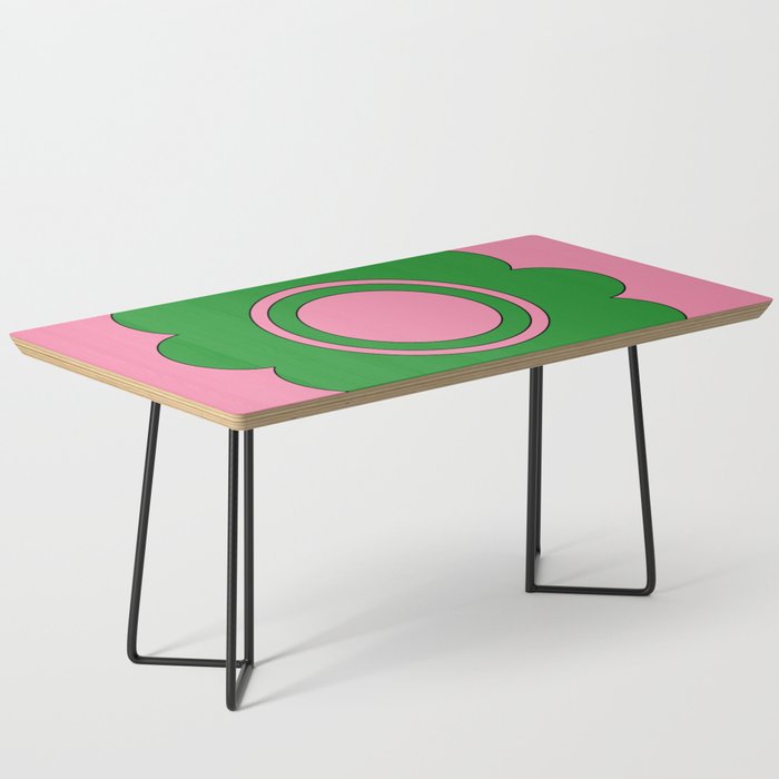 Cute Retro Flower Pink and Green Coffee Table Gallery Image 1