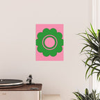 Cute Retro Flower Pink and Green Poster Gallery Image 2