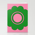Cute Retro Flower Pink and Green Stationery Card Gallery Image 2