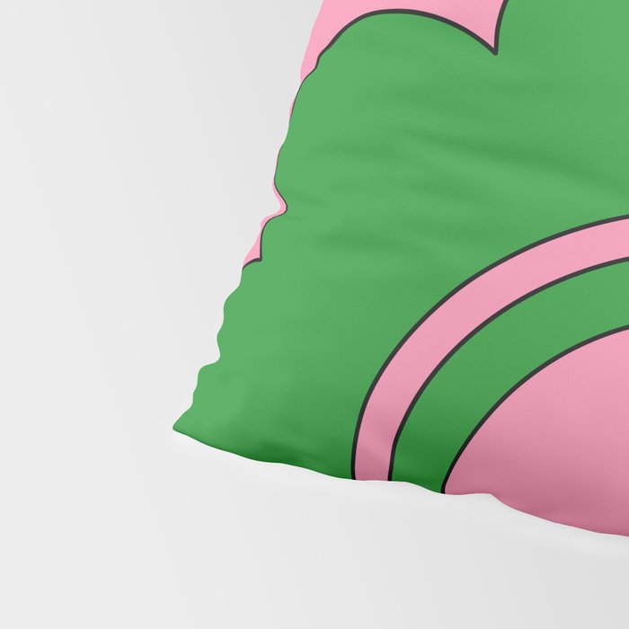Cute Retro Flower Pink and Green Pillow Sham Gallery Image 4