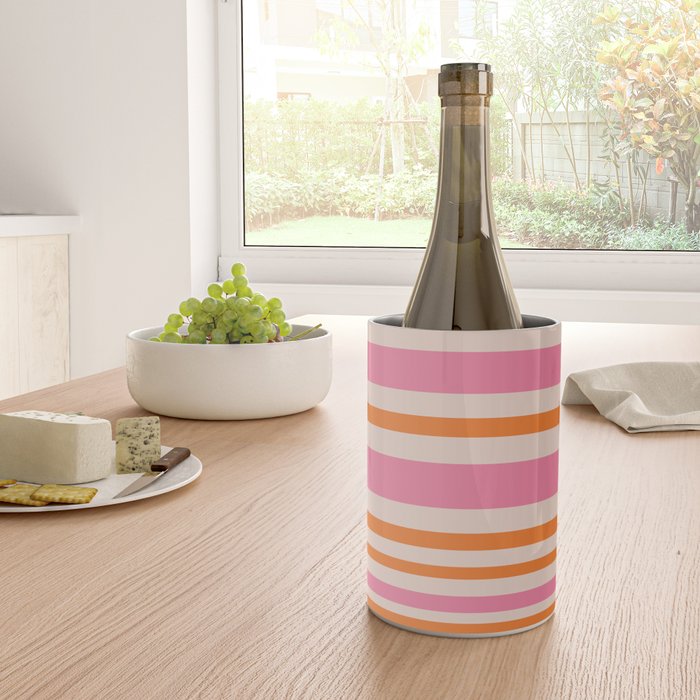 Variable Stripe Pattern in Retro Pink Orange Wine Chiller Gallery Image 4