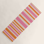 Variable Stripe Pattern in Retro Pink Orange Yoga Mat Gallery Image 1