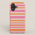 Variable Stripe Pattern in Retro Pink Orange iPhone Case Gallery Image 1