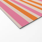 Variable Stripe Pattern in Retro Pink Orange Welcome Mat Gallery Image 2