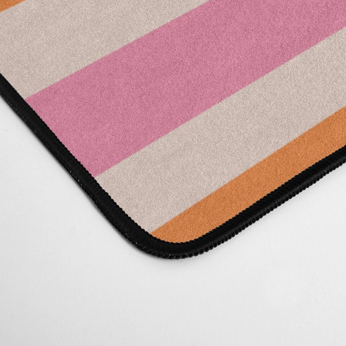 Variable Stripe Pattern in Retro Pink Orange Desk Mat Gallery Image 4