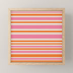 Variable Stripe Pattern in Retro Pink Orange Mini Art Print Gallery Image 1
