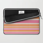 Variable Stripe Pattern in Retro Pink Orange Laptop Sleeve Gallery Image 2