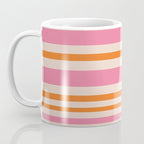 Variable Stripe Pattern in Retro Pink Orange Coffee Mug Gallery Image 3