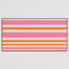 Variable Stripe Pattern in Retro Pink Orange Desk Mat Gallery Image 3