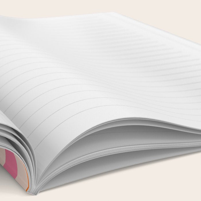 Variable Stripe Pattern in Retro Pink Orange Notebook Gallery Image 2
