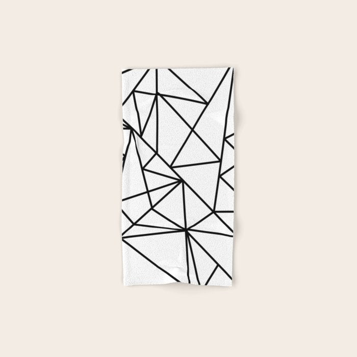 Black white modern abstract geometrical pattern Bath Towel Gallery Image 1