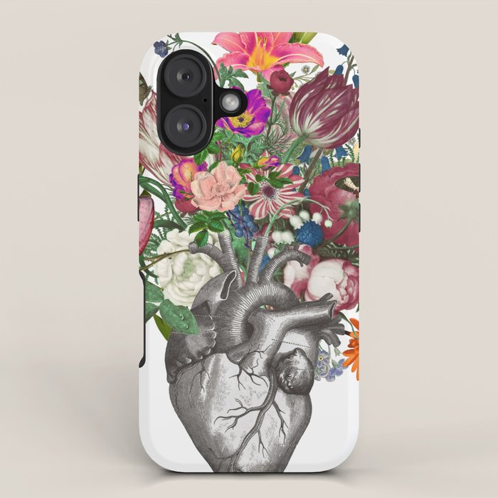 Anatomical heart and flowers iPhone Case Gallery Image 1