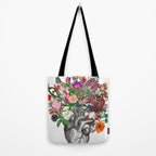 Anatomical heart and flowers Tote Bag Gallery Image 2