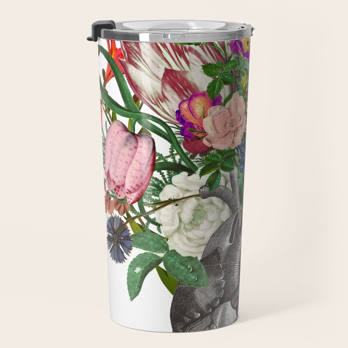 Anatomical heart and flowers Travel Mug Gallery Image 3