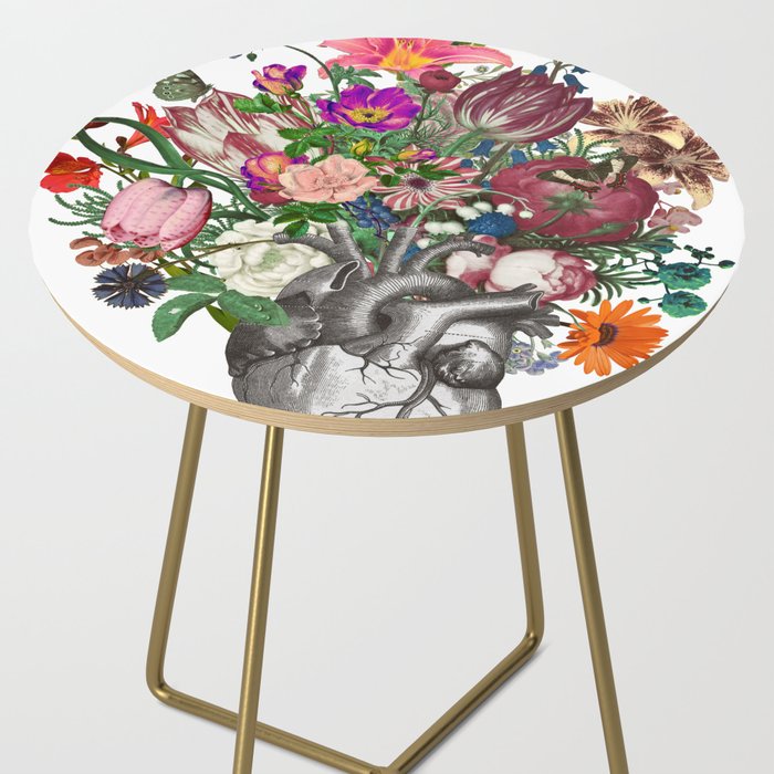 Anatomical heart and flowers Side Table Gallery Image 2